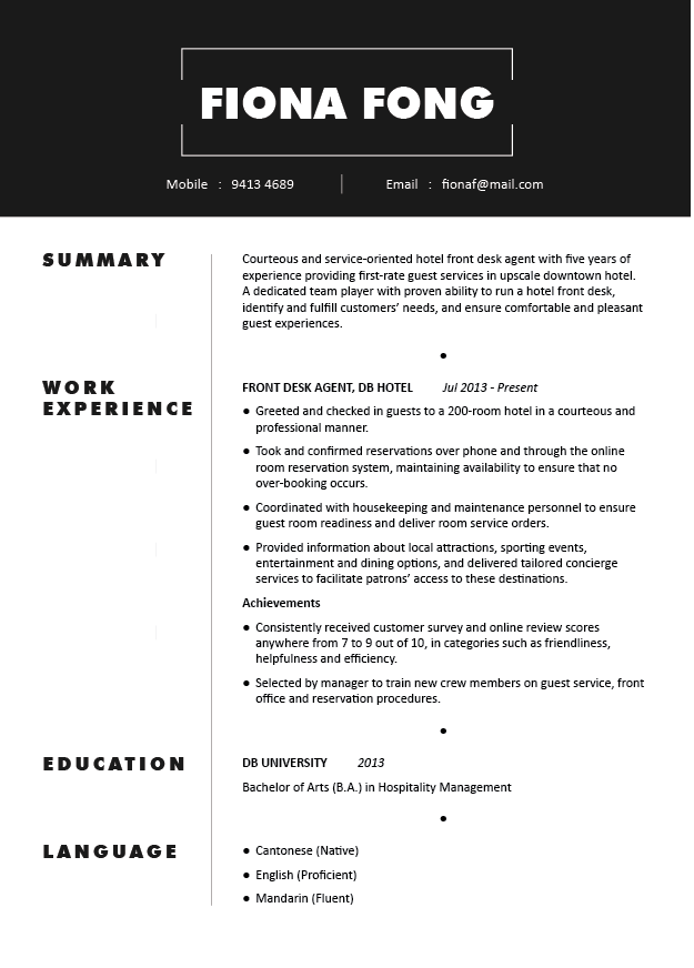 CV Xin Việc Bằng Tiếng Anh (Hấp Dẫn)